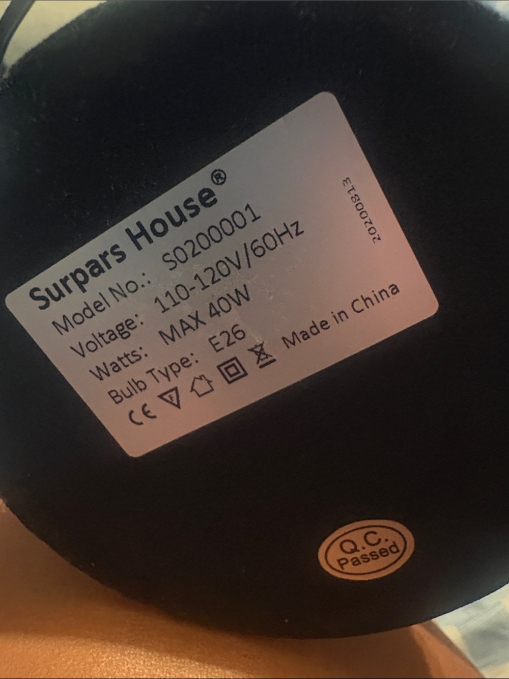 Black Lamp Base for E26 Bulbs - Black